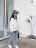 G.DUCKKIDS童裝女童套裝春秋季新款學(xué)院風(fēng)兒童衛(wèi)衣韓版毛線領(lǐng)撞色中大童衣服 杏色衛(wèi)衣 140 （建議身高130cm 10-11歲） 曬單實(shí)拍圖