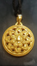 夢(mèng)金園七夕情人節禮物  時(shí)尚飾品吊墜 古法寶相花開(kāi)鏤空鑲嵌莫桑石掛墜 大板-凈金重約12.5g克重多退少補 曬單實(shí)拍圖
