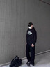 至濤寬松彎刀褲男夏季男褲垂感休閑褲闊腿褲衛(wèi)褲春秋直筒長褲男士褲子 黑色 XL 曬單實拍圖