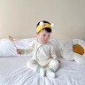 迪士尼（Disney）寶寶高腰套裝春秋純棉男睡衣女a(chǎn)類打底秋衣秋褲嬰兒內衣套裝保暖 2144【100棉春秋款】藍 100cm 100 曬單實拍圖