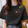 森馬（Semir）純棉短袖t恤女夏季新款百搭寬松設計印花圓領(lǐng)簡(jiǎn)約半袖上衣體恤潮 黑色  左胸Ra小兔子 L  110-125斤 曬單實(shí)拍圖