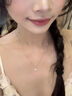 凱麗?！沮w露思同款】人工鉆石項鏈女四爪吊墜k金鎖骨鏈珠寶七夕送女友 18K金鑲純育系列【30分/DE/VS】 【不含鏈，送925銀鏈 | 國檢證】 曬單實拍圖