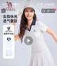 駱駝（CAMEL）速干網(wǎng)球運動(dòng)服女短袖裙翻領(lǐng)兩件套裝 C25BA8L6065 無(wú)際白/藍 L 曬單實(shí)拍圖