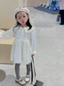 G.DUCKKIDS童裝女童套裝春秋季兒童衣服女小童秋裝連衣裙套裝女孩開(kāi)衫兩件套 綠色邊單連衣裙 90 尺碼1~2歲【 80-90cm】cm 曬單實(shí)拍圖