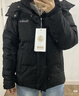 波司登（BOSIDENG）羽絨服女短款立領(lǐng)加厚新國標90絨商場(chǎng)同款寬松休閑外套 黑色 M 165/88A 體重約120-140斤 曬單實(shí)拍圖