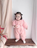 G.DUCKKIDS女?huà)雰阂路呵镅b外套卡通小兔子連體衣周歲寶寶秋冬季公主外出服 粉色 66碼建議3-6個(gè)月10-13斤 曬單實(shí)拍圖