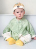 G.DUCKKIDS小黃鴨童裝寶寶套裝夏季薄款兒童漢服男孩子周歲禮服嬰兒衣服夏裝 綠色 80 尺碼建議9-12個月cm 曬單實拍圖