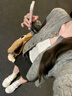 唐菓蜜連衣裙女秋冬2025新款女裝韓系減齡氣質(zhì)甜美學(xué)院風(fēng)顯瘦套裝裙子 灰色開(kāi)衫+內搭+裙子 M 曬單實(shí)拍圖