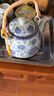 葉余景德鎮青花瓷大號茶壺茶具套裝簡(jiǎn)約現代家用 提梁壺藍牡丹一壺六杯 曬單實(shí)拍圖