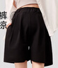 十月結晶孕婦褲孕婦裝夏季薄款高腰托腹透氣排汗運動(dòng)褲休閑短褲 雅黑色XL 曬單實(shí)拍圖