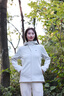 KOLON SPORT/可隆戶外軟殼夾克 女士防潑水防風(fēng)保暖透濕連帽外套 LKJK5WN076-CR 奶油白 M 165/88A 曬單實(shí)拍圖