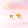 周六福（ZLF）  黃金耳環(huán)女款5G足金甜美小清新雪花耳墜耳釘 計價(jià) 1.42g 曬單實(shí)拍圖