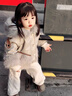 BABO PANDA童裝女童外套秋冬款2025新款寶寶冬季皮衣兒童上衣小女孩皮草冬裝 卡其 120 建議5~6歲【110-120cm】cm 曬單實(shí)拍圖
