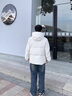 鴨鴨【時(shí)空道宇聯(lián)名】短款羽絨服男女2025新款冬季潮流時(shí)尚面包服外套 月光白色 XL 曬單實(shí)拍圖