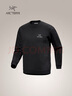 ARC'TERYX始祖鳥(niǎo) EMBLEM FLEECE CREW 男子 抓絨衫 Black Sapphire/藍黑色 S 曬單實(shí)拍圖