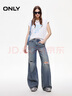 ONLY2025秋季新款破洞設計高腰寬松直筒褲長(cháng)褲牛仔褲女|125132118 J34390洗水牛仔藍 XS XS標準褲長(cháng) 曬單實(shí)拍圖