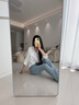 千禧華府全身鏡家用臥室穿衣鏡學(xué)生宿舍鏡子落地鏡鋁合金試衣鏡白50*160 曬單實(shí)拍圖
