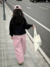 moonkids女童秋季套裝2025新款衛(wèi)衣褲子時髦韓版春秋款兒童秋裝工裝褲大童 4940黑色衛(wèi)衣+15152粉色工裝褲 160 cm 曬單實拍圖