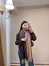 玖慕（JIUMU）100%純山羊絨圍巾女秋冬披肩漸變水波紋保暖圍脖媽媽中秋禮物 松露可可-駝棕漸變 曬單實(shí)拍圖