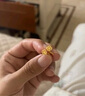 夢(mèng)金園 黃金耳飾 愛(ài)心四葉草足金耳釘送女友生日禮物 約1.05g 曬單實(shí)拍圖