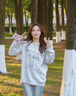 衣品元灰色圓領(lǐng)套頭衛衣女2025秋季新款休閑寬松芭蕾風(fēng)甜美印花長(cháng)袖上衣 花灰色 M （80-100斤） 曬單實(shí)拍圖
