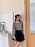 OFF HGK品牌女裝法式復古格子襯衫女2025春秋新款洋氣百搭圓領(lǐng)長(cháng)袖上衣 圖片色 M 曬單實(shí)拍圖