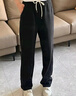 班尼路（Baleno）香蕉褲女2025新款春秋季窄版休閑直筒褲子女生闊腿百搭運動(dòng)衛褲女 曬單實(shí)拍圖