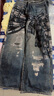 UR2025夏季新款女裝復(fù)古街頭感印花磨破牛仔長(zhǎng)褲UYV850082 曬單實(shí)拍圖