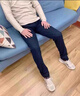 XJSGS官方牌奢侈男士高端休閑褲春秋季百搭直筒彈力商務(wù)長(cháng)褲子 高檔寶藍色【現貨速達】 31 碼 【腰圍2尺4】 曬單實(shí)拍圖