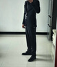 羅蒙（ROMON）定制新郎西服套裝男士商務(wù)職業(yè)正裝結婚禮服休閑英倫風(fēng)修身西裝男 三件套-黑色西服+西褲+馬甲 (送胸針+口袋巾) XL 碼(適合125-135斤) 曬單實(shí)拍圖