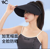 VVC防曬帽女三折帽可折疊防曬遮陽(yáng)帽太陽(yáng)帽騎行防紫外線(xiàn)帽子女 暮色黑-可折疊 曬單實(shí)拍圖