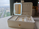 AILUKI日本首飾收納盒高檔精致飾品項鏈耳飾耳釘新款黃金珠寶專(zhuān)用收納箱 奶白玲瓏【雙層首飾箱-內置化妝鏡】升級化妝鏡 曬單實(shí)拍圖