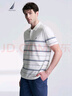諾帝卡（NAUTICA）【商場(chǎng)同款】男裝24夏季新款柔軟透氣撞色條紋短袖POLO衫男KO4212 白色1BW M 曬單實(shí)拍圖