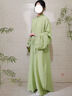 漢服中國(guó)風(fēng)直裾全套女古裝衣服古風(fēng)舞蹈改良裙子魏晉風(fēng)大袖衫套裝 綠色大袖衫 S 曬單實(shí)拍圖