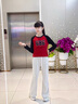 女童褲子秋裝2025新款兒童女孩喇叭褲初中生大童女裝秋季微喇褲子 花灰色 160 曬單實拍圖