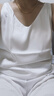 25法式醋酸緞面V領(lǐng)寬帶吊帶背心女寬松時(shí)尚內搭外穿性感純色上衣 白色 3XL 體重150-160 曬單實(shí)拍圖