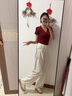 CARESS & KUDOS商場同款小ck真皮厚底德訓(xùn)鞋女2025新款內(nèi)增高板鞋小白鞋百搭 米白色/黑色網(wǎng)面 跟高4cm送女友 36 曬單實拍圖