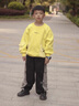 G.DUCKKIDS小黃鴨童裝男童褲子春秋薄款2025新款兒童休閑褲中大童秋裝運動(dòng)褲 黑拼灰 130 建議7~8歲【120-130cm】cm 曬單實(shí)拍圖