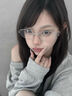 CARIN劉些寧同款眼鏡近視可配度數男女鈦鏡框半框防藍光眼鏡LUVGLAZE LuvGlaze O C1銀色【劉些寧同款】 曬單實(shí)拍圖