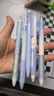 【開學必備】咔巴熊 中性筆黑色0.5mm 高顏值5支裝ins風按動刷題筆 ST學生簡約按動碳素筆 藍實色 曬單實拍圖