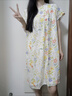 棉綢睡裙女夏薄款2025新款睡衣韓版甜美少女網(wǎng)紅家居外穿裙子QM 白底彩花2301 均碼 (90-140斤內穿) 曬單實(shí)拍圖