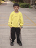 G.DUCKKIDS小黃鴨童裝男童褲子春秋薄款2025新款兒童休閑褲中大童秋裝運動(dòng)褲 黑拼灰 130 建議7~8歲【120-130cm】cm 曬單實(shí)拍圖