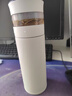 Jidaocook茶水分離商務(wù)保溫杯智能測溫泡茶水杯車(chē)載便攜辦公男女杯子 銀邊白色(316內膽) 450ml 【智能升級款】 曬單實(shí)拍圖