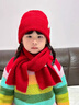 蒙口比鄰秋冬季兒童帽子圍巾套裝新年紅女童針織毛線(xiàn)帽圣誕節男童寶寶保暖 酒紅色兩件套 10歲-(55-60cm) 均碼 曬單實(shí)拍圖
