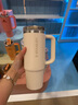 STANLEY巨無霸吸管杯水杯杯子大容量不銹鋼保溫杯辦公車載887ML-米白色 曬單實(shí)拍圖