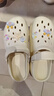 名創(chuàng)優(yōu)品（MINISO）洞洞鞋男女夏季外穿涼鞋防滑厚底踩屎感包頭涼拖鞋 卡其+海洋星星 曬單實拍圖