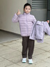 波司登（BOSIDENG）2025新款羽絨服女兒童一手長三合一5A抗菌絨4防外套T250131342 鳶尾淺紫6413 140 /64 約 130-140cm 30kg 曬單實拍圖
