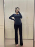 優(yōu)美珍（YOUMEIZHEN）日本孕婦褲子春秋款外穿空氣層微喇闊腿褲女2025新款加長(cháng)托腹長(cháng)褲 黑色-春秋款【建議身高160CM以上】 L【建議體重120斤-140斤】 曬單實(shí)拍圖