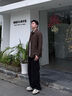 gxg.jeans男裝  不規則門(mén)襟設計簡(jiǎn)約休閑長(cháng)袖襯衫 25年秋新品 深咖色 L (175) 曬單實(shí)拍圖