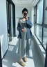 革曼孕婦裝套裝秋季2025韓版慵懶風(fēng)春秋襯衫孕婦連衣裙兩件套背心長(cháng)裙 淺灰吊帶裙 XL 曬單實(shí)拍圖
